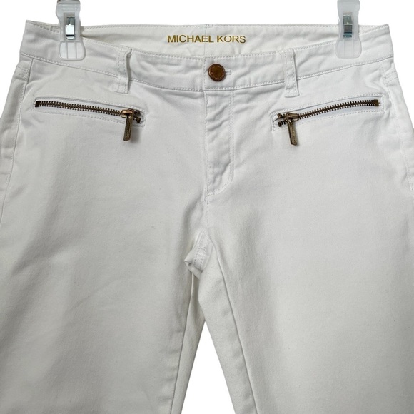 Michael Kors Skinny White Stretch Jeans Size 2 - Picture 3 of 8